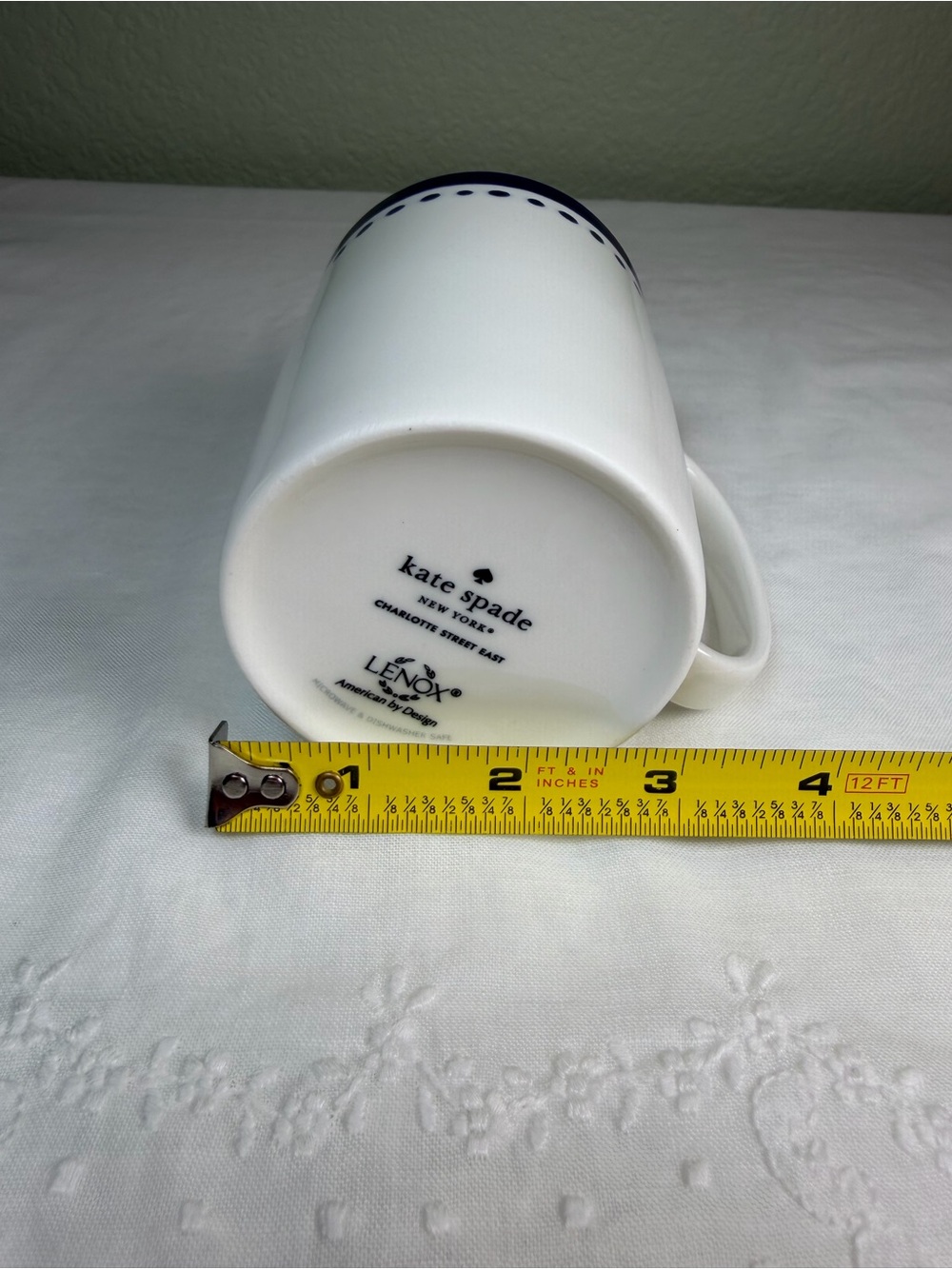 Kate Spade Lenox Charlotte Street East Set of 6 Navy Dot Mugs - Picture 10 of 11